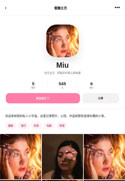 蜜糖主页 模板预览